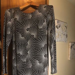 Black and silver mini dress